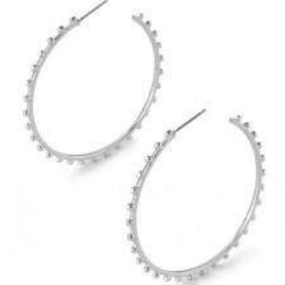 Stella & Dot Jewelry - Stella & Dot | Retired [SILVER] Petal Spike Isadora Hoop Earrings UltraR…